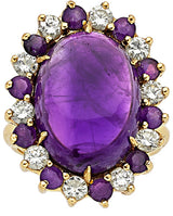 Amethyst, Diamond, Gold Ring