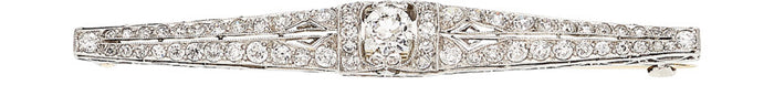 Art Deco Diamond, Platinum Brooch, Tiffany & Co