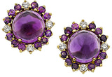 Amethyst, Diamond, Gold Earrings
