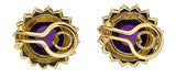 Amethyst, Diamond, Gold Earrings