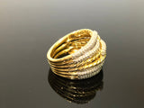 David Yurman Labyrinth Triple-Loop Ring with Diamonds in 18K Gold Size 7