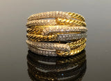 David Yurman Labyrinth Triple-Loop Ring with Diamonds in 18K Gold Size 7