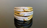 David Yurman Labyrinth Triple-Loop Ring with Diamonds in 18K Gold Size 7