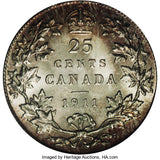 Canada: George V 25 Cents 1911, KM18, MS65 PCGS,
