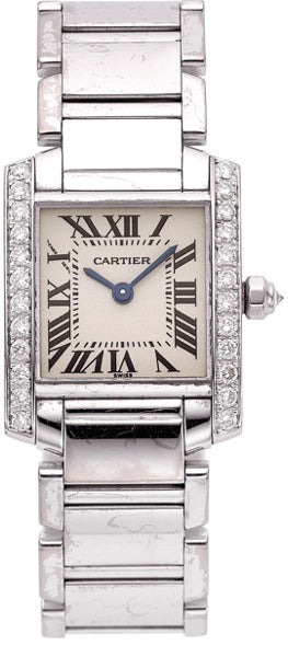 Cartier Lady's Diamond, White Gold Tank Francaise Watch