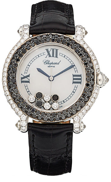 Chopard Lady's Diamond, Colored Diamond, White Gold Happy Sport Watch