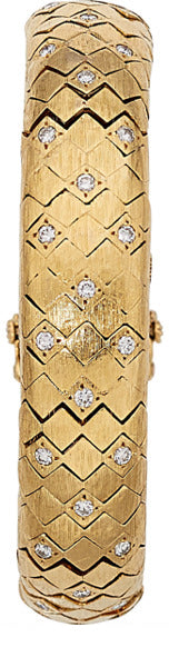 Swiss Lady's Diamond, Gold Covered Dial Watch