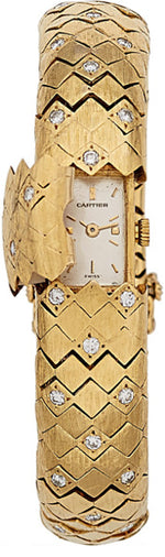 Swiss Lady's Diamond, Gold Covered Dial Watch