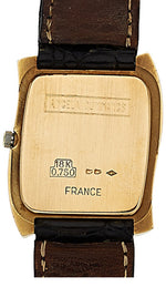 Lady's Diamond, Gold, Leather Strap Watch, Angela Cummings, French