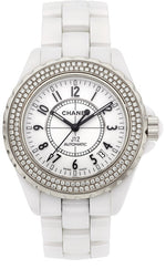 Chanel Lady's Ceramic Double Diamond Bezel J12 Watch