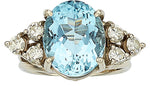 Aquamarine, Diamond, White Gold Ring