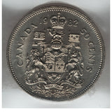 Canada: Elizabeth II 50 Cents 1982 Small Beads - Type 2