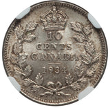 Canada: George V 10 Cents 1934 MS64 NGC