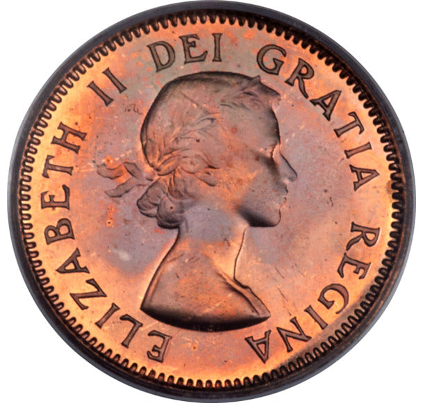 Canada: Elizabeth II Specimen No Strap Cent 1953 SP65 Red PCGS