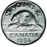 Canada: Elizabeth II 5 Cents 1954 SF, KM50, MS66 PCGS