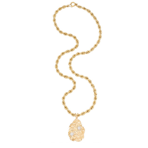 Diamond, Gold Pendant-Necklace