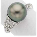 South Sea Cultured Pearl, Diamond, White Gold Ring